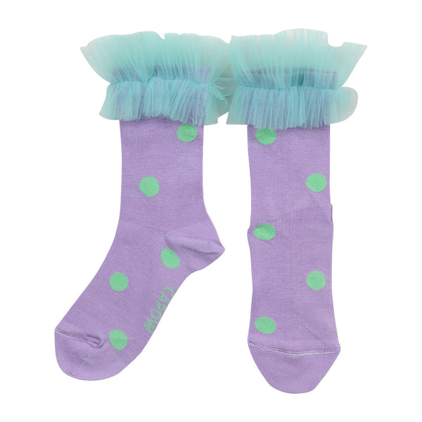 Poppy Polka Purple socks
